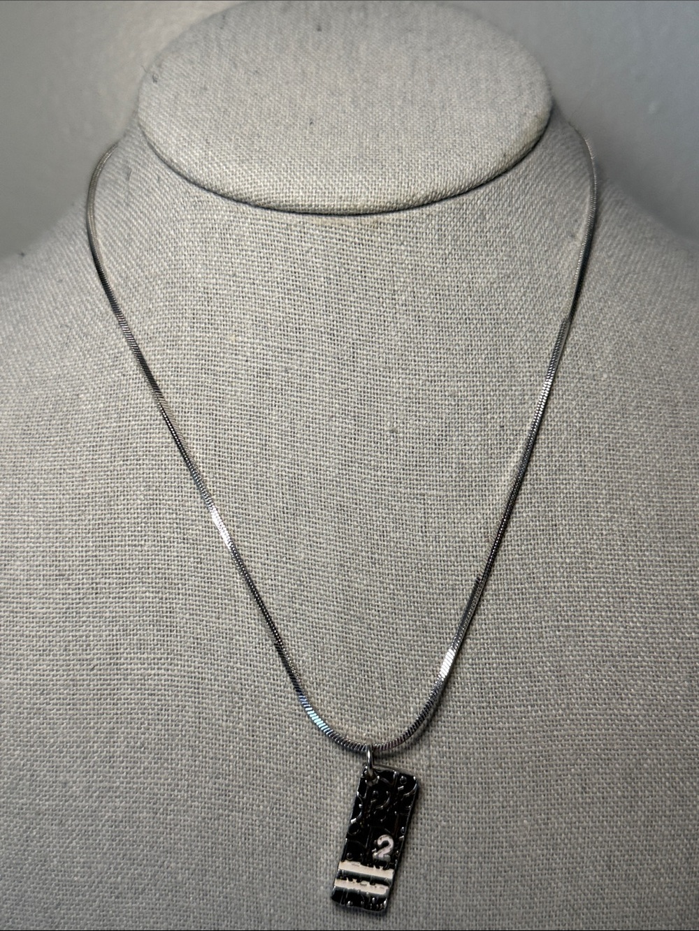 Christian Dior Oblique Trotter Silver Tone Pendant Necklace CD Charm VTG - Picture 1 of 6